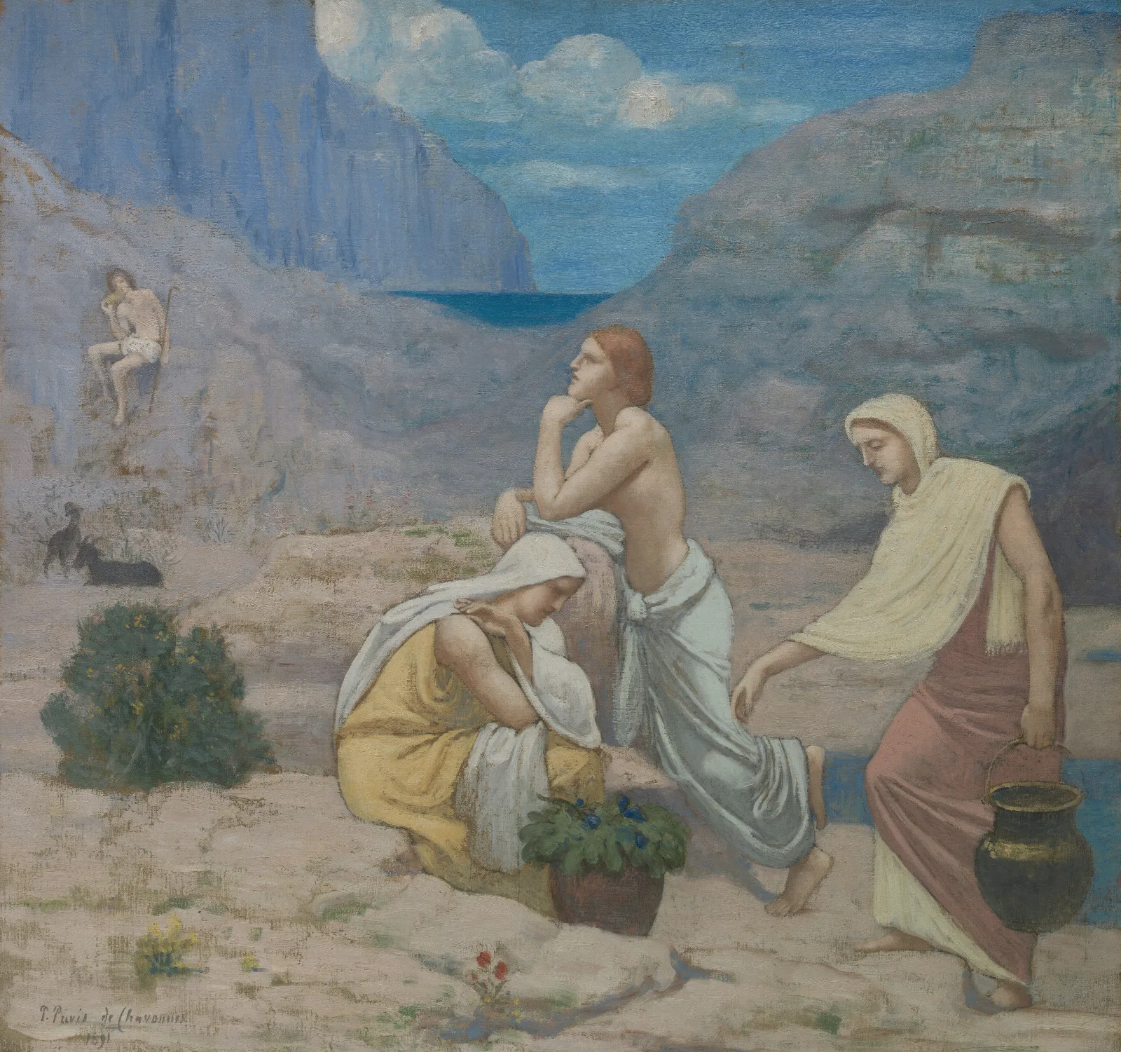 The Shepherds Song Wall Art by Pierre Puvis de Chavannes - Canvas Print