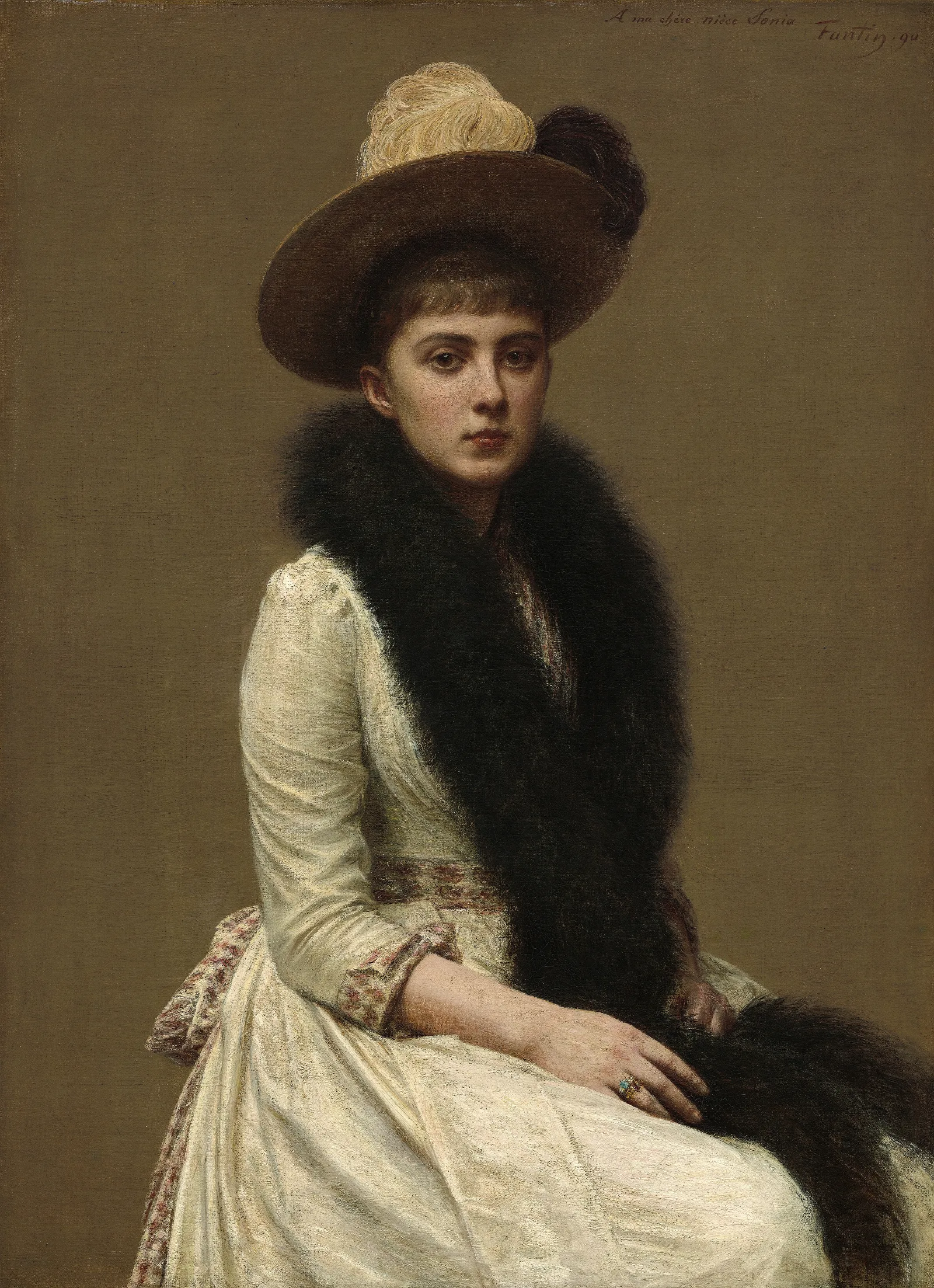 Portrait Of Sonia Wall Art by Henri Fantin-Latour - Canvas Print