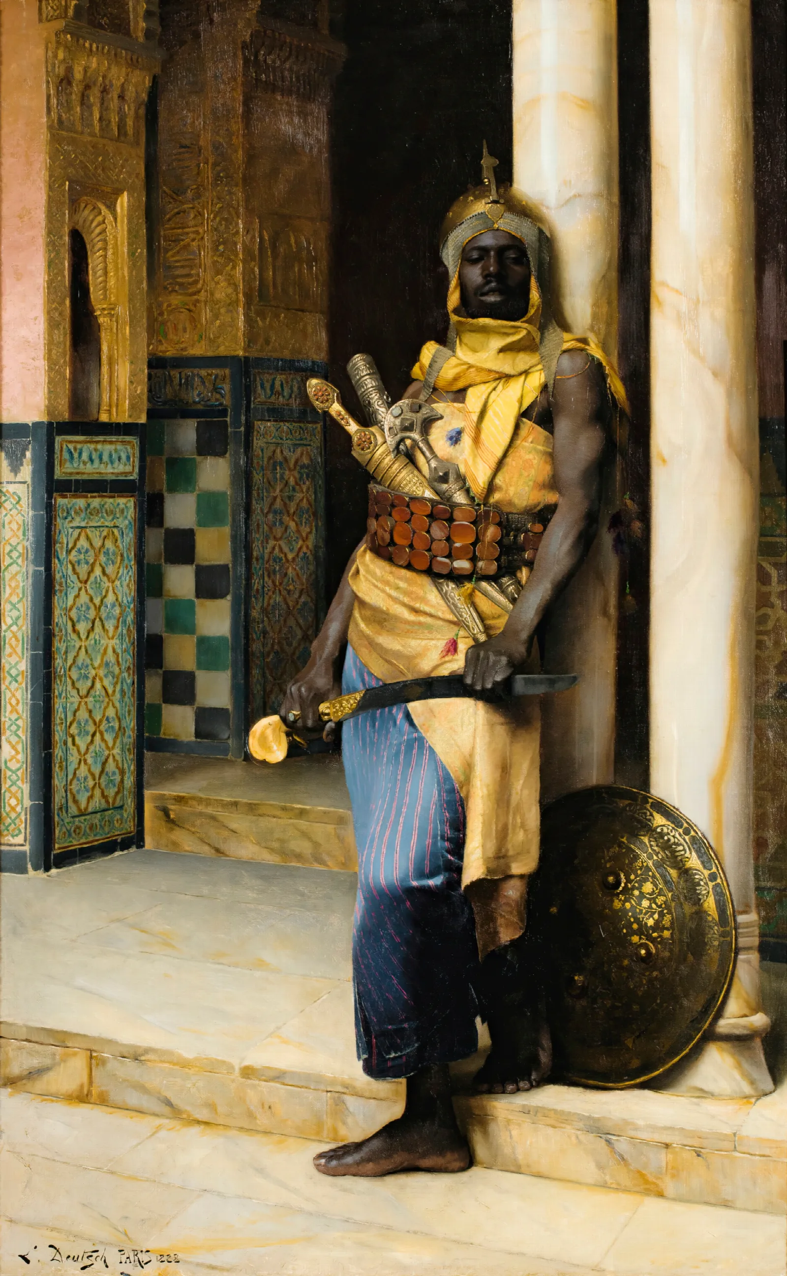 Guarding The Palace Wall Art by Ludwig Deutsch - Canvas Print