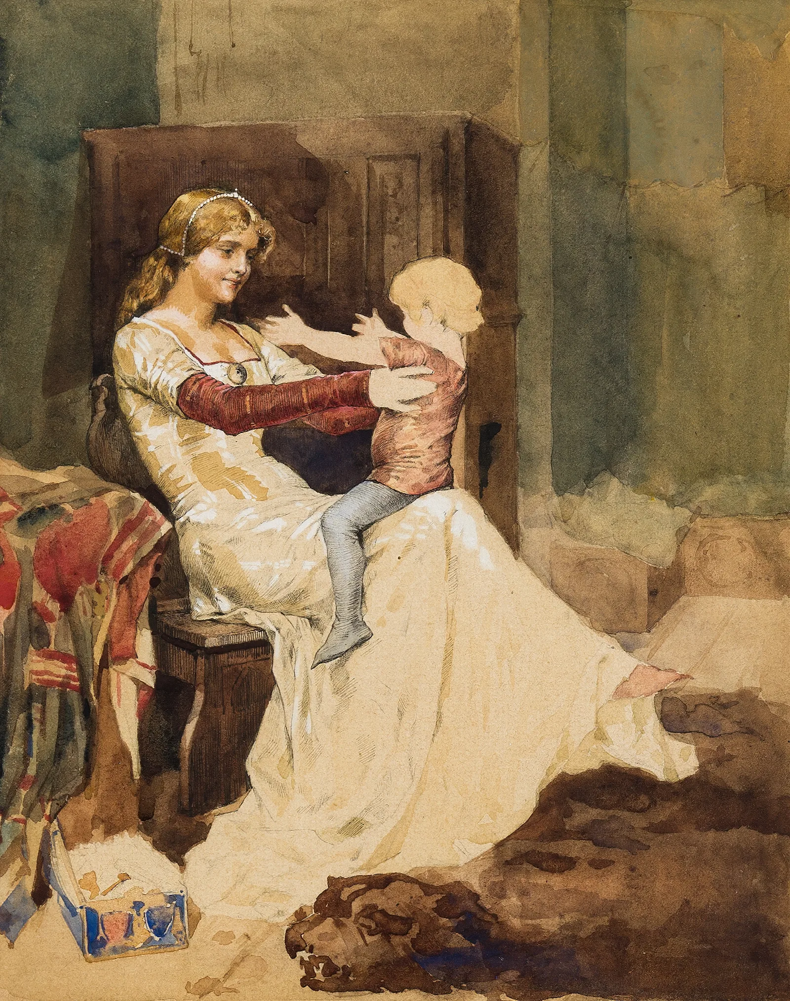 Queen Blanka Study Wall Art by Albert Edelfelt - Canvas Print