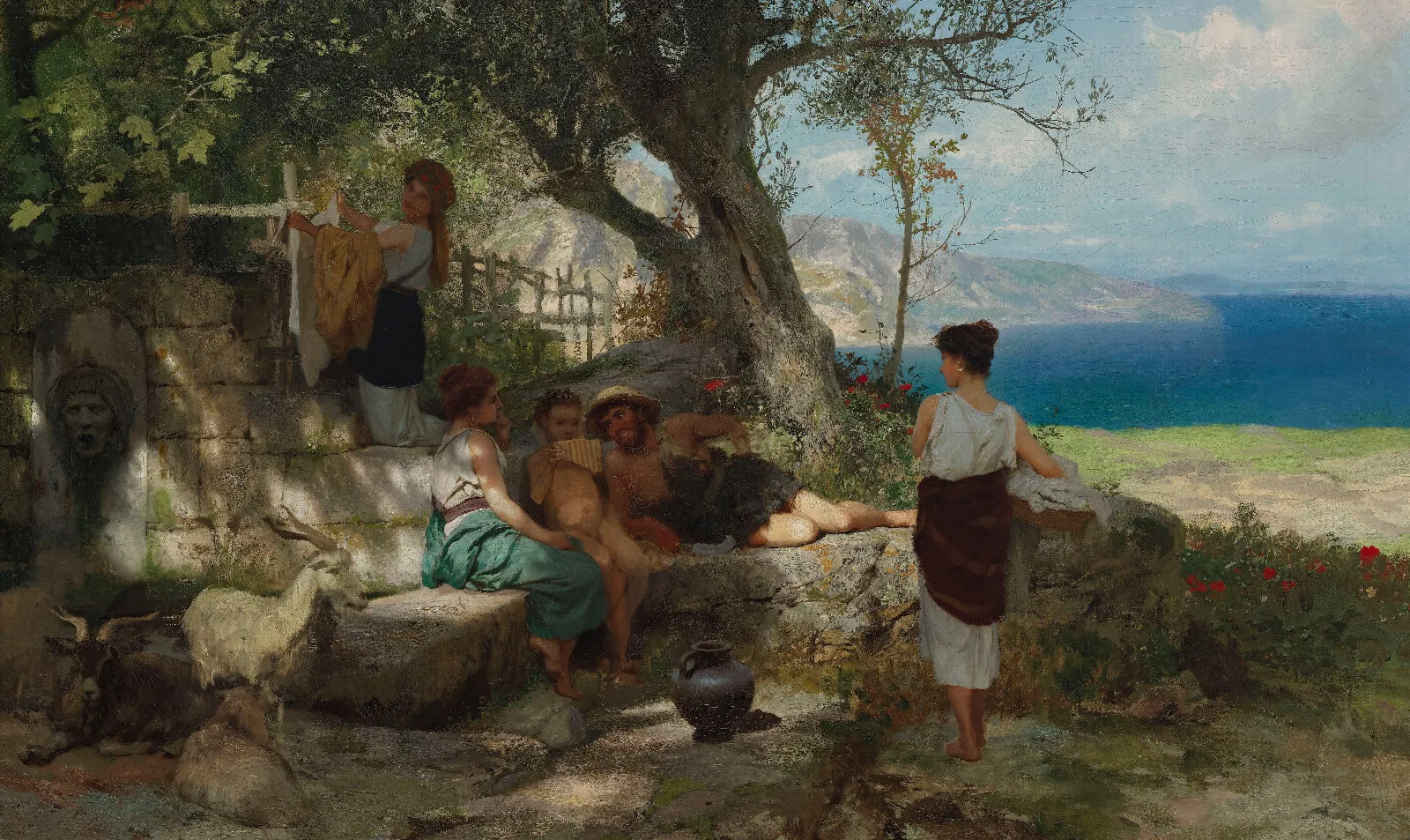 At The Spring Well 2 Wall Art by Henryk Siemiradzki - Canvas Print