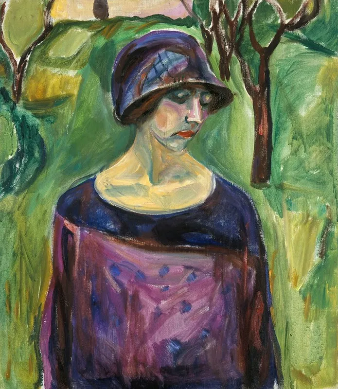 Birgit Prestoe In The Garden Wall Art by Edvard Munch - Canvas Print