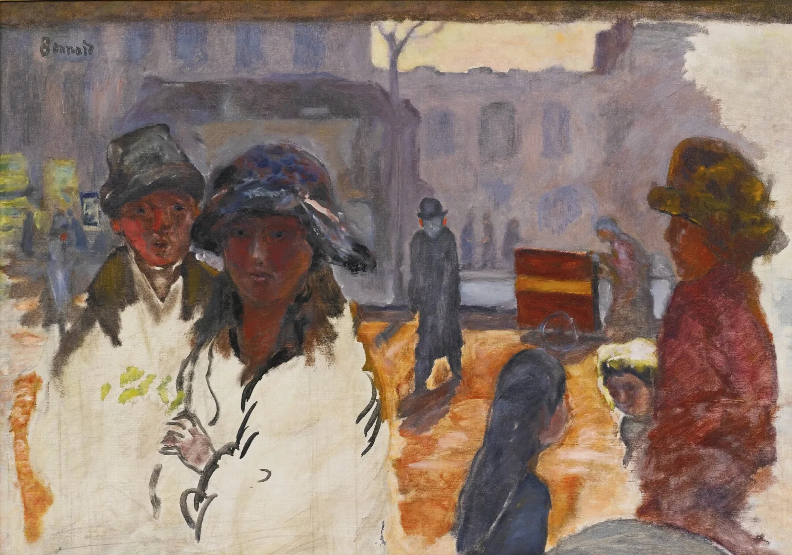 La Rue Orgue De Barbarie Wall Art by Pierre Bonnard - Canvas Print