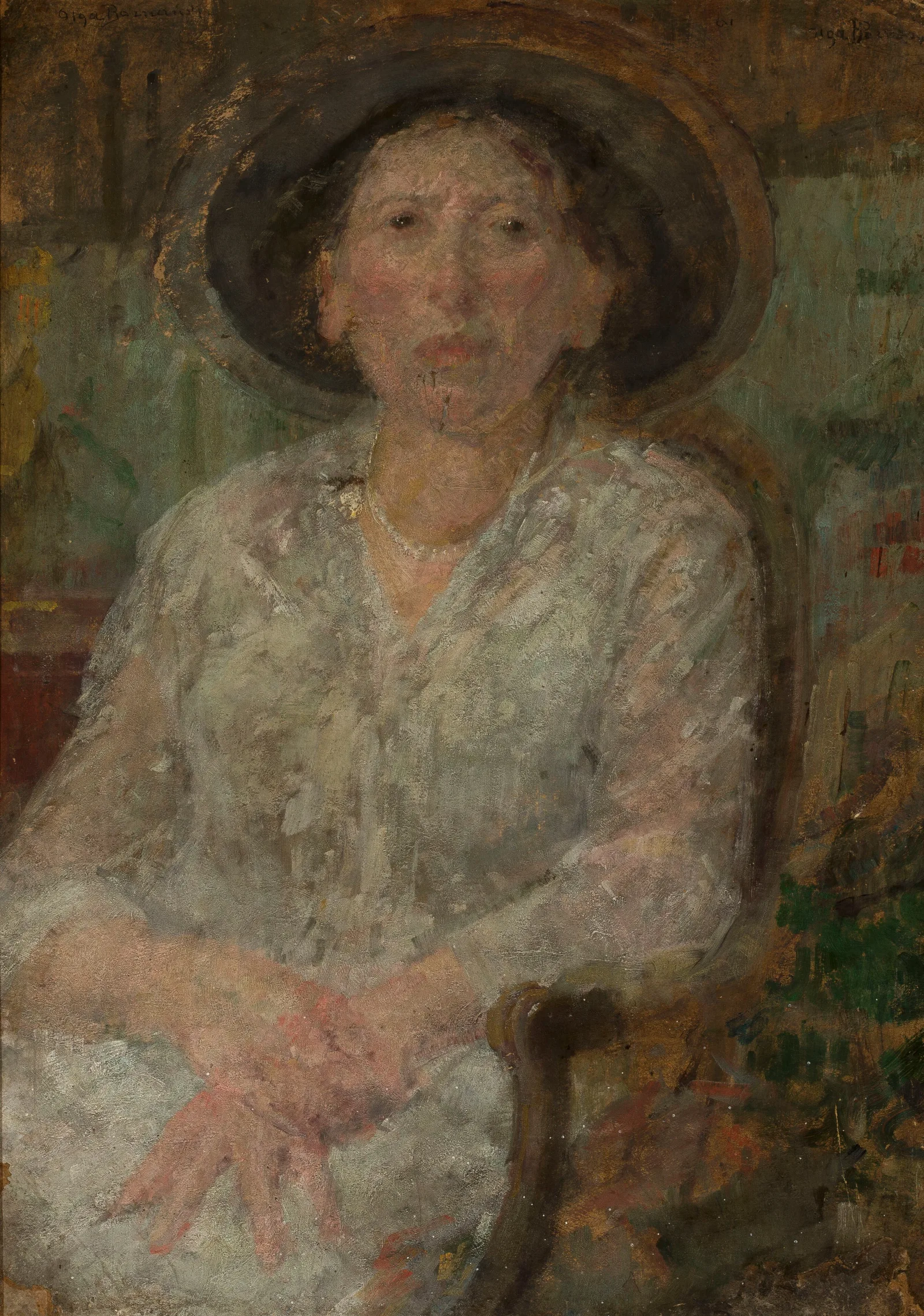 Portrait Of Miss Ellen Wall Art by Olga Boznanska - Canvas Print