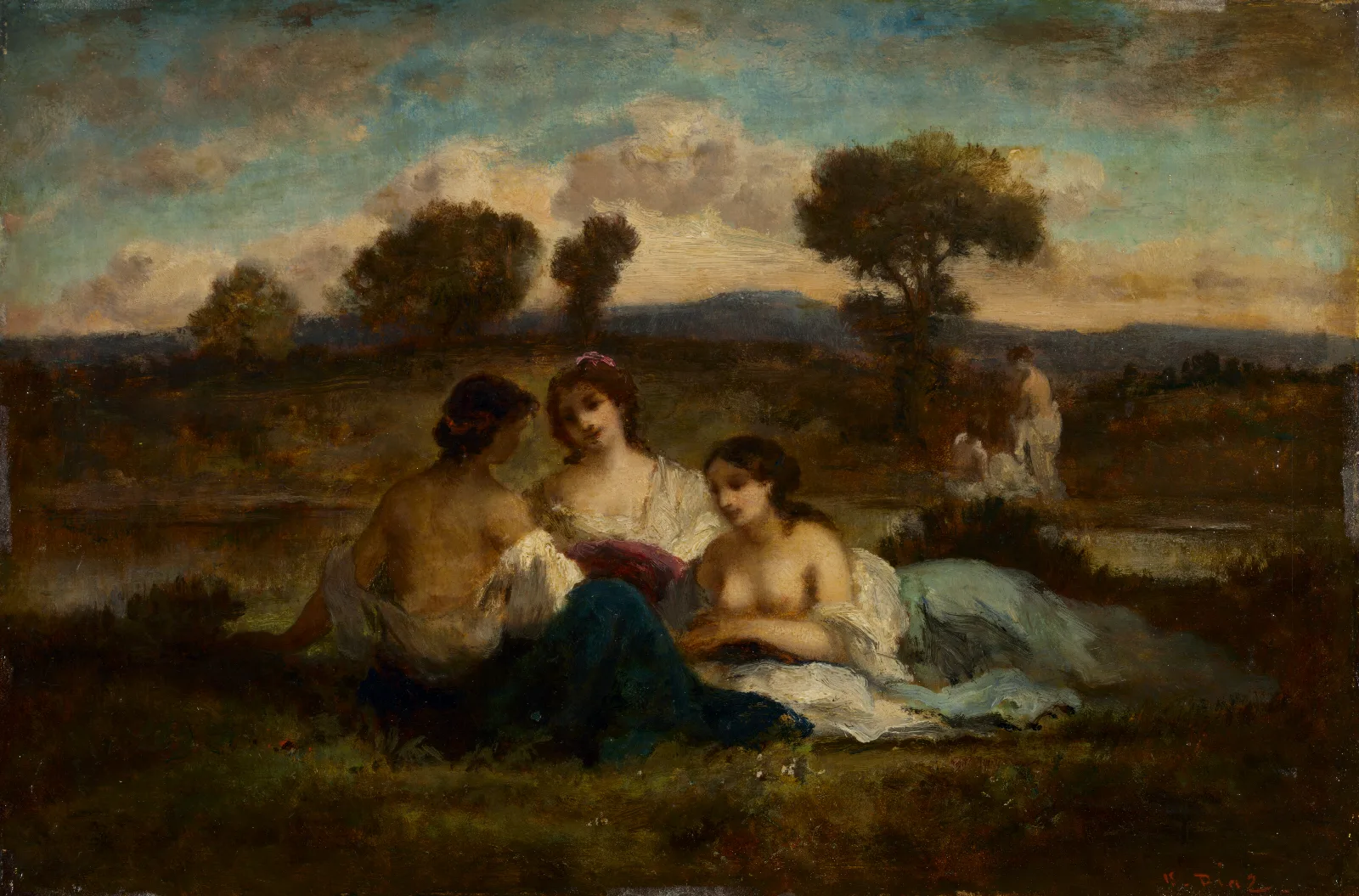 The Bathers 8 Wall Art by Narcisse-Virgile Diaz de La Peña - Canvas Print