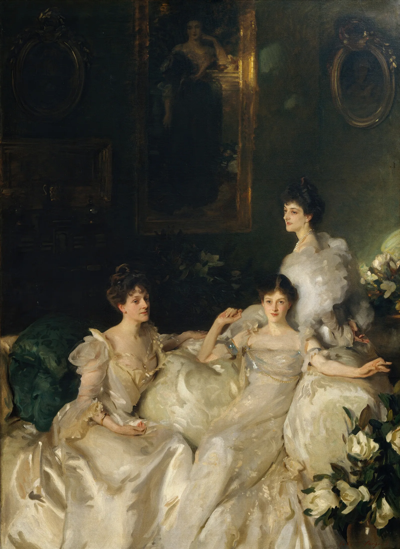 The Wyndham Sisters Lady Elcho Mrs Adeane And Mrs Tennant Wall Art by John Singer Sargent - Canvas Print
