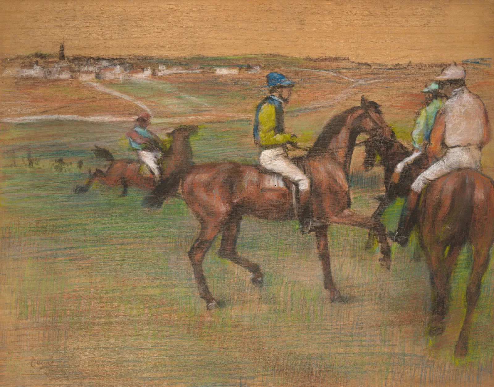 Race Horses Wall Art by Edgar Degas - Canvas Print