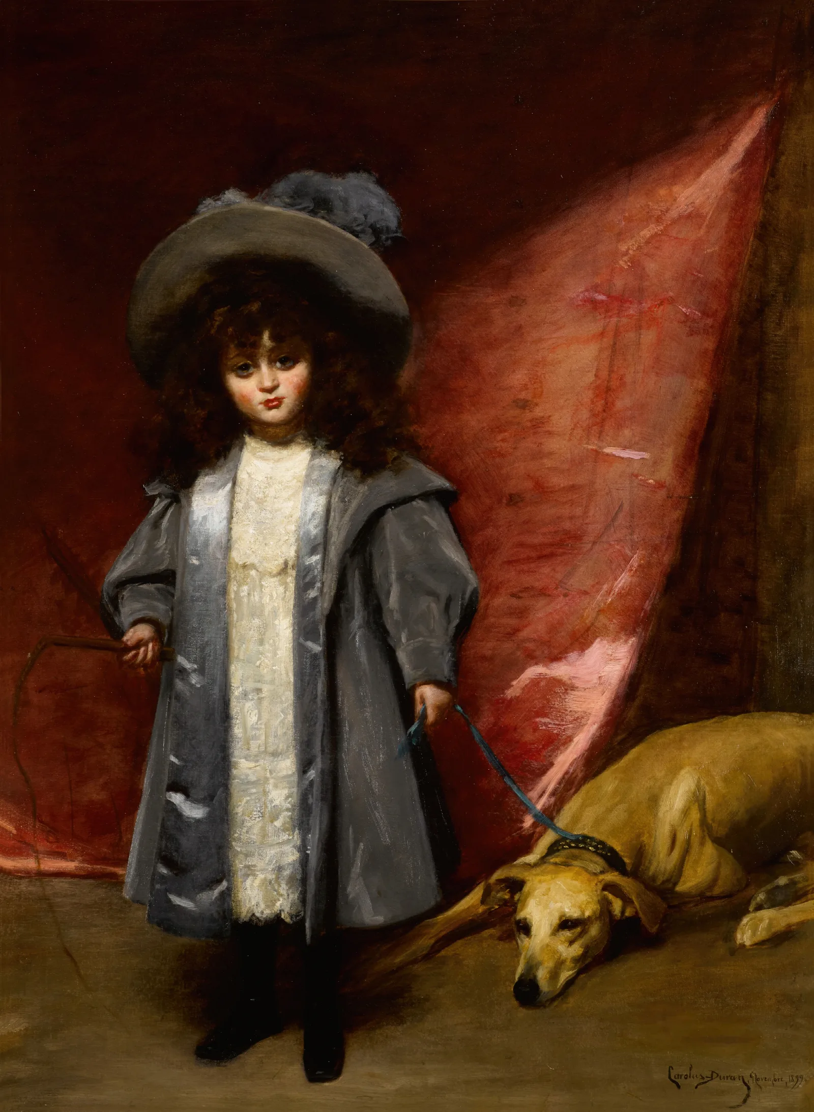 Enfant Avec Chien Wall Art by Carolus-Duran - Canvas Print