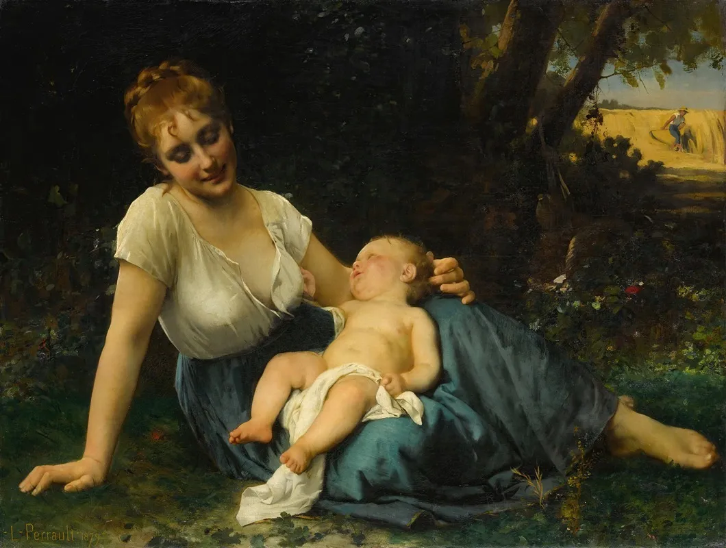 A Rest In The Shade Wall Art by Léon-Jean-Basile Perrault - Canvas Print