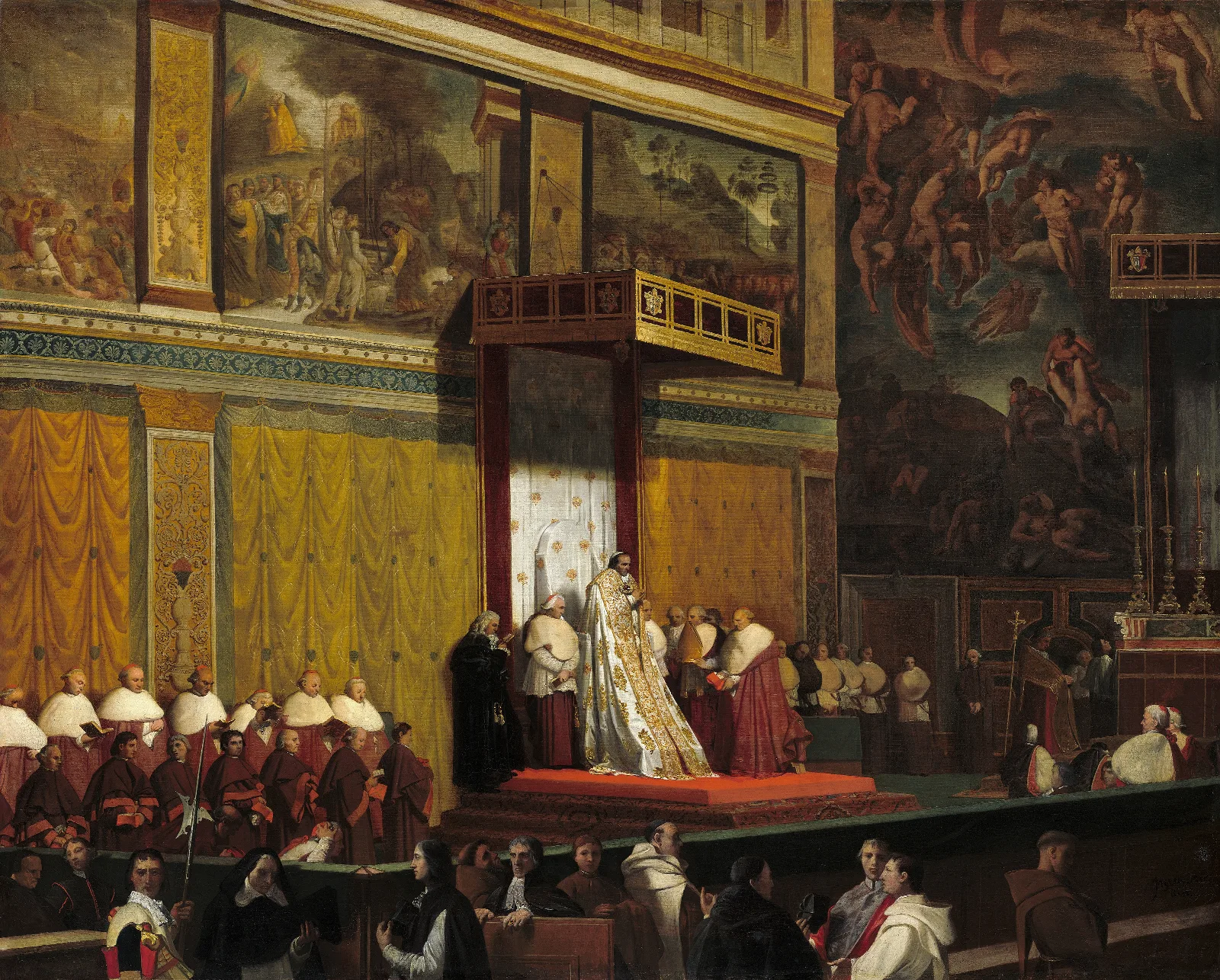 Pope Pius Vii In The Sistine Chapel Wall Art by Jean Auguste Dominique Ingres - Canvas Print