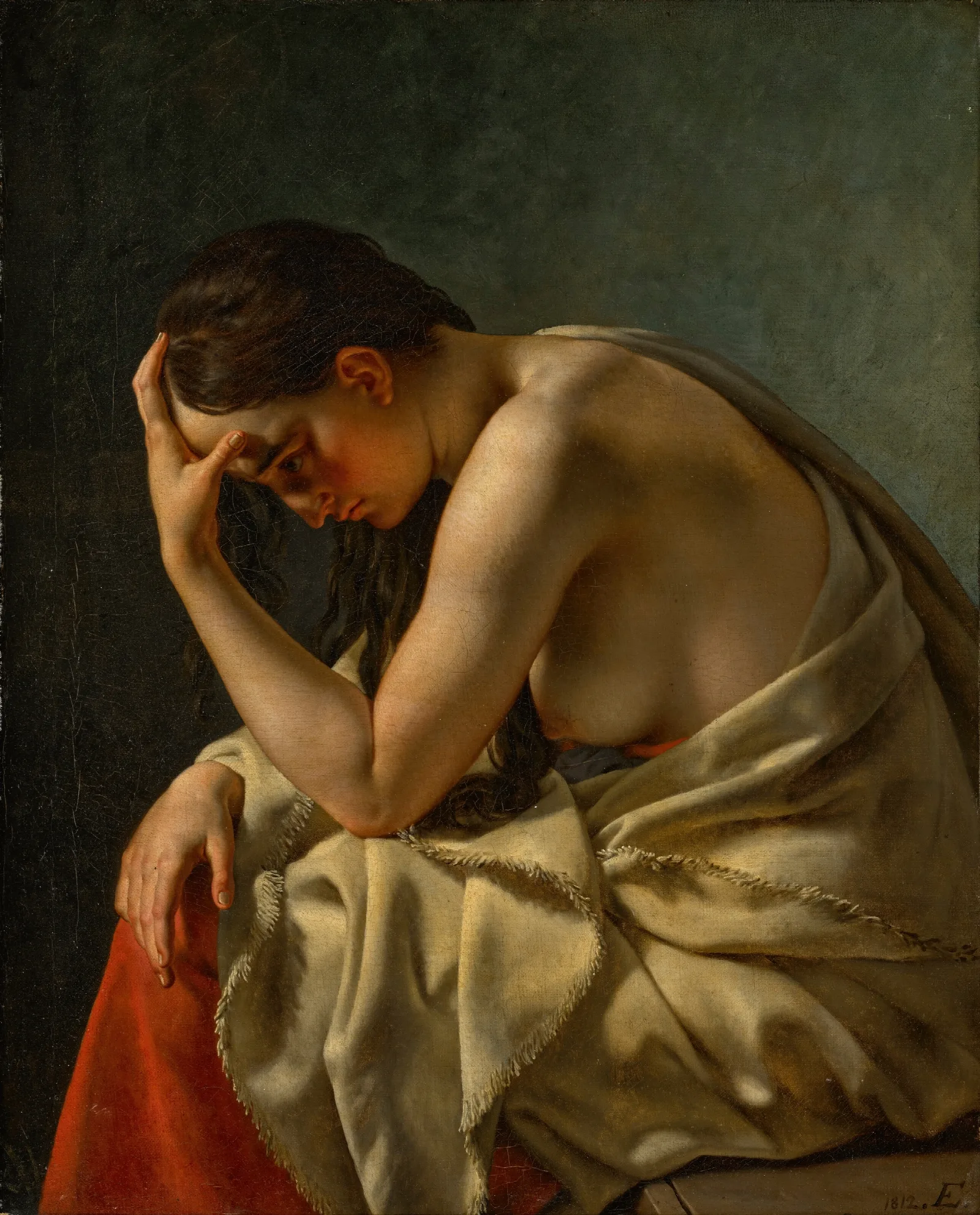 A Study Of A Woman 2 Wall Art by Christoffer Wilhelm Eckersberg - Canvas Print