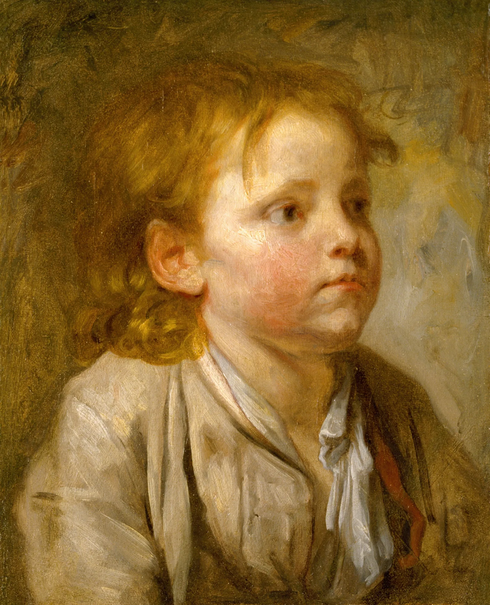 Head Of A Young Boy 5 Wall Art by Jean-Baptiste Greuze - Canvas Print