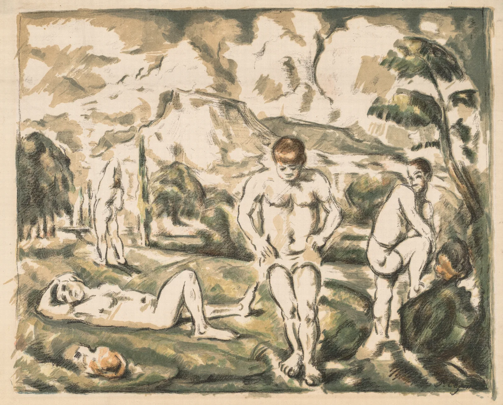 The Bathers 21 Wall Art by Paul Cézanne - Canvas Print