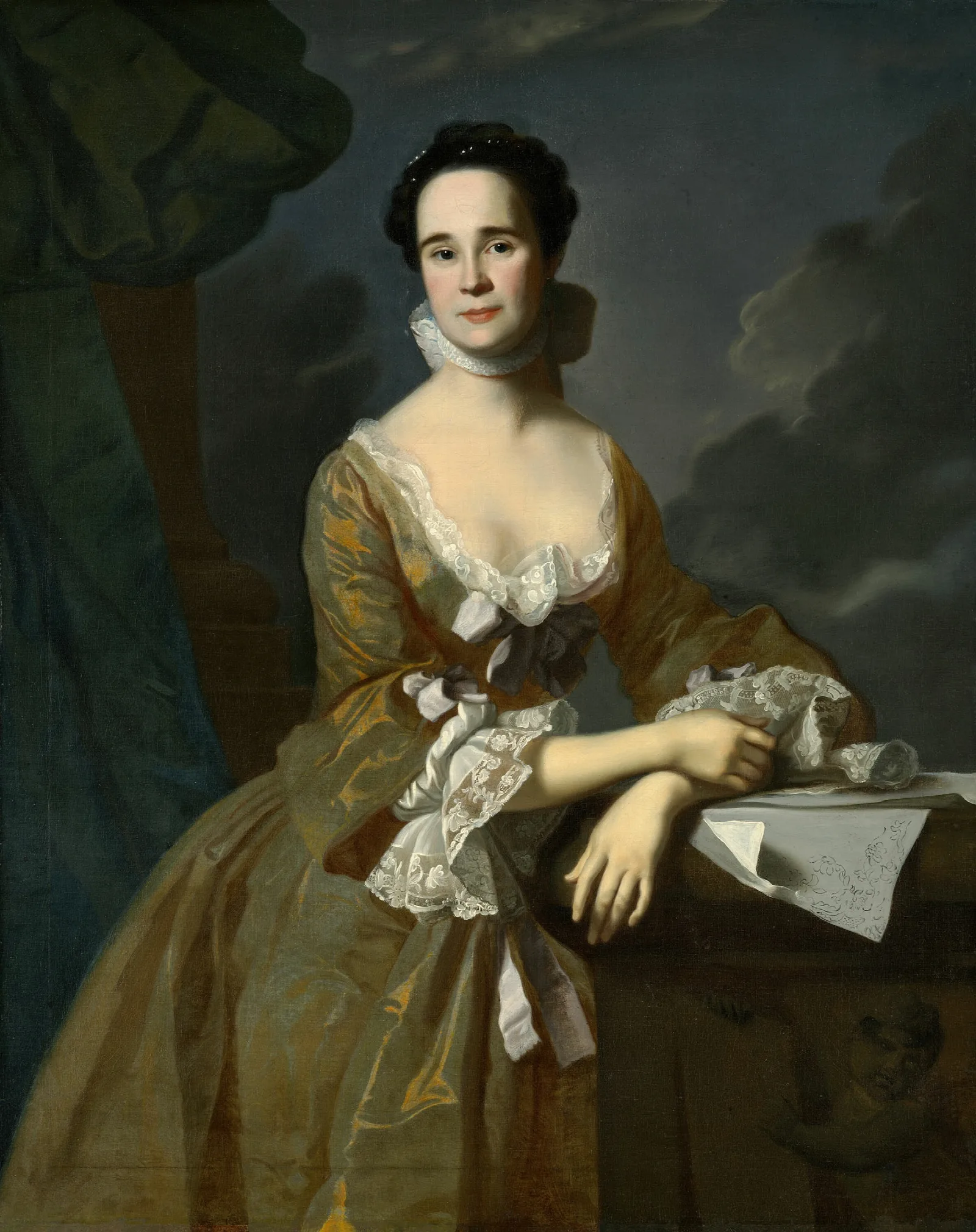 Mrs Daniel Hubbard Mary Greene Wall Art by John Singleton Copley - Canvas Print