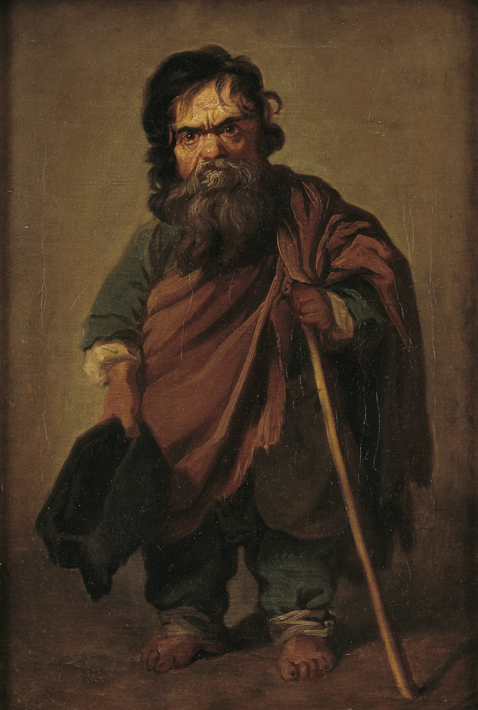 The Roman Dwarf Francesco Ravai Called Bajocco Wall Art by Jens Juel - Canvas Print
