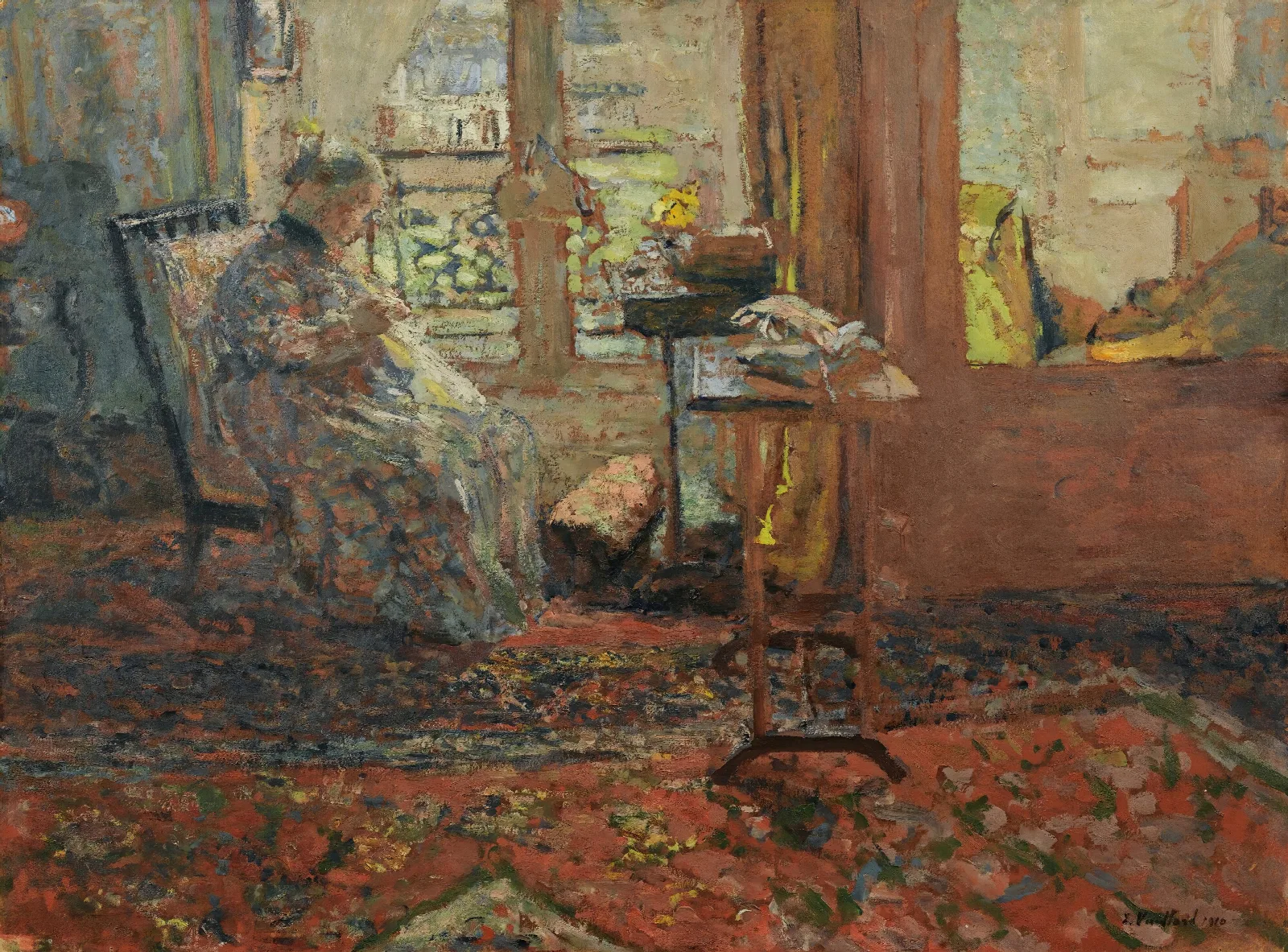 La Couseuse Devant La Fenetre Wall Art by Édouard Vuillard - Canvas Print