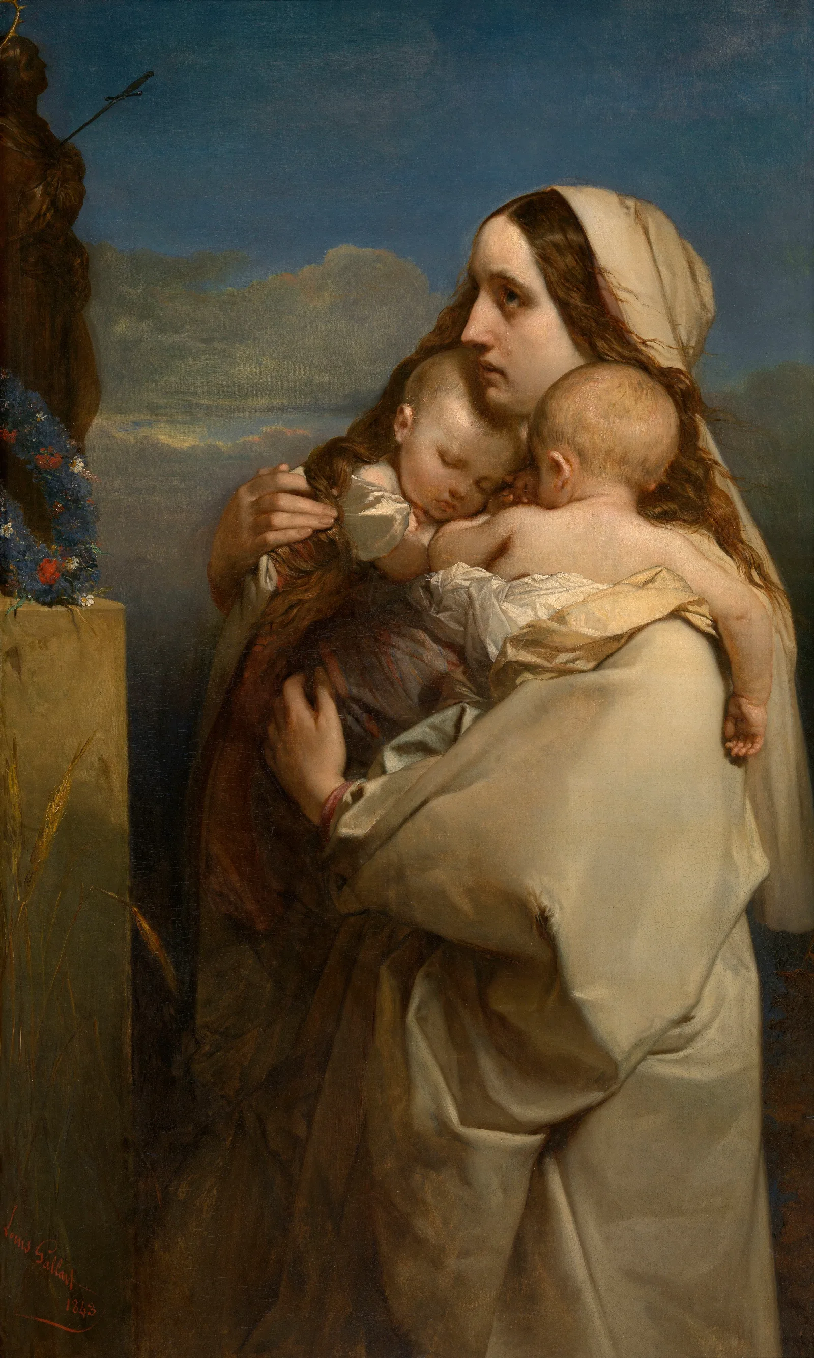 The Unfortunate Mother Wall Art by Louis Gallait - Canvas Print