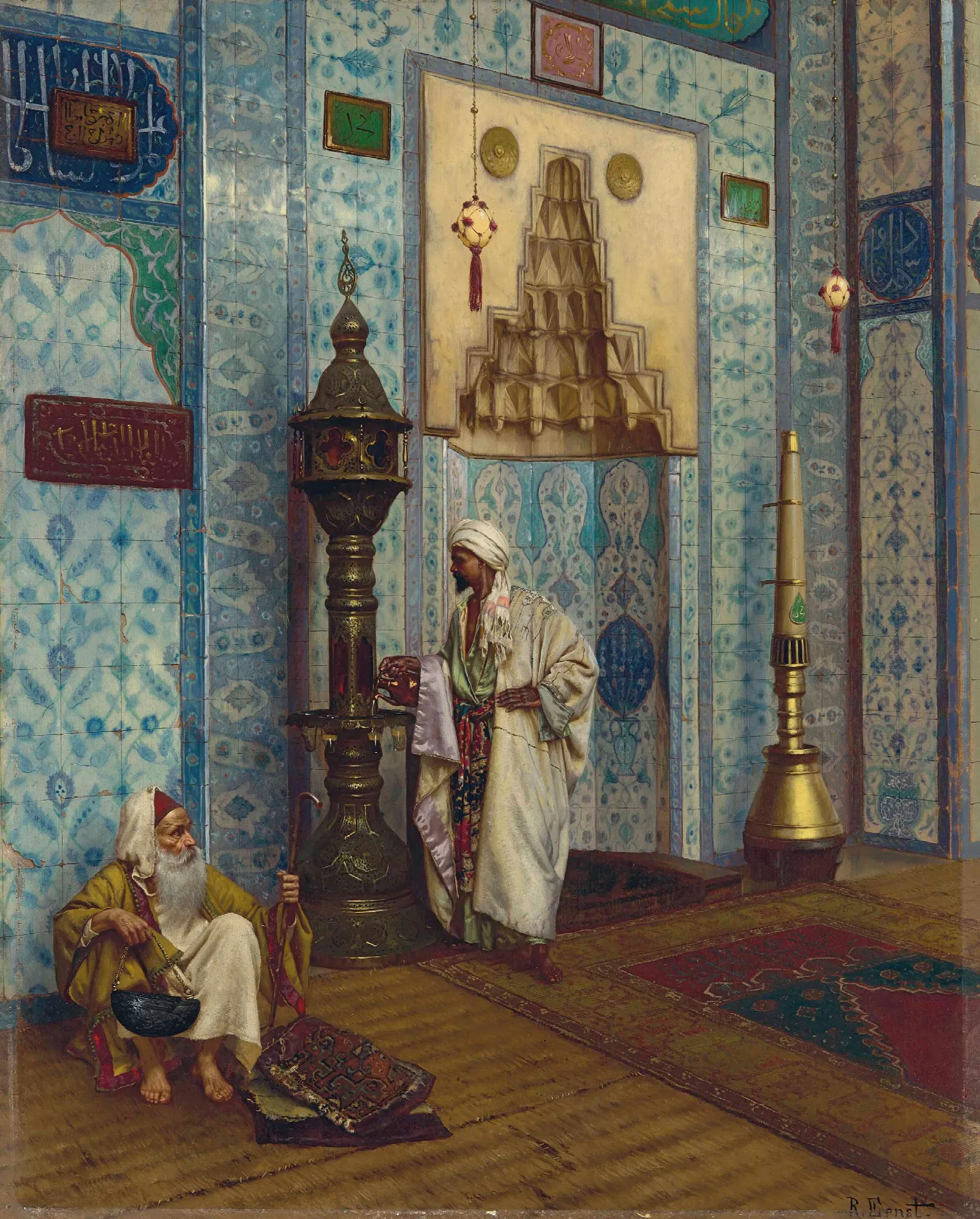 In The Mosque 3 Wall Art by Rudolf Ernst - Canvas Print