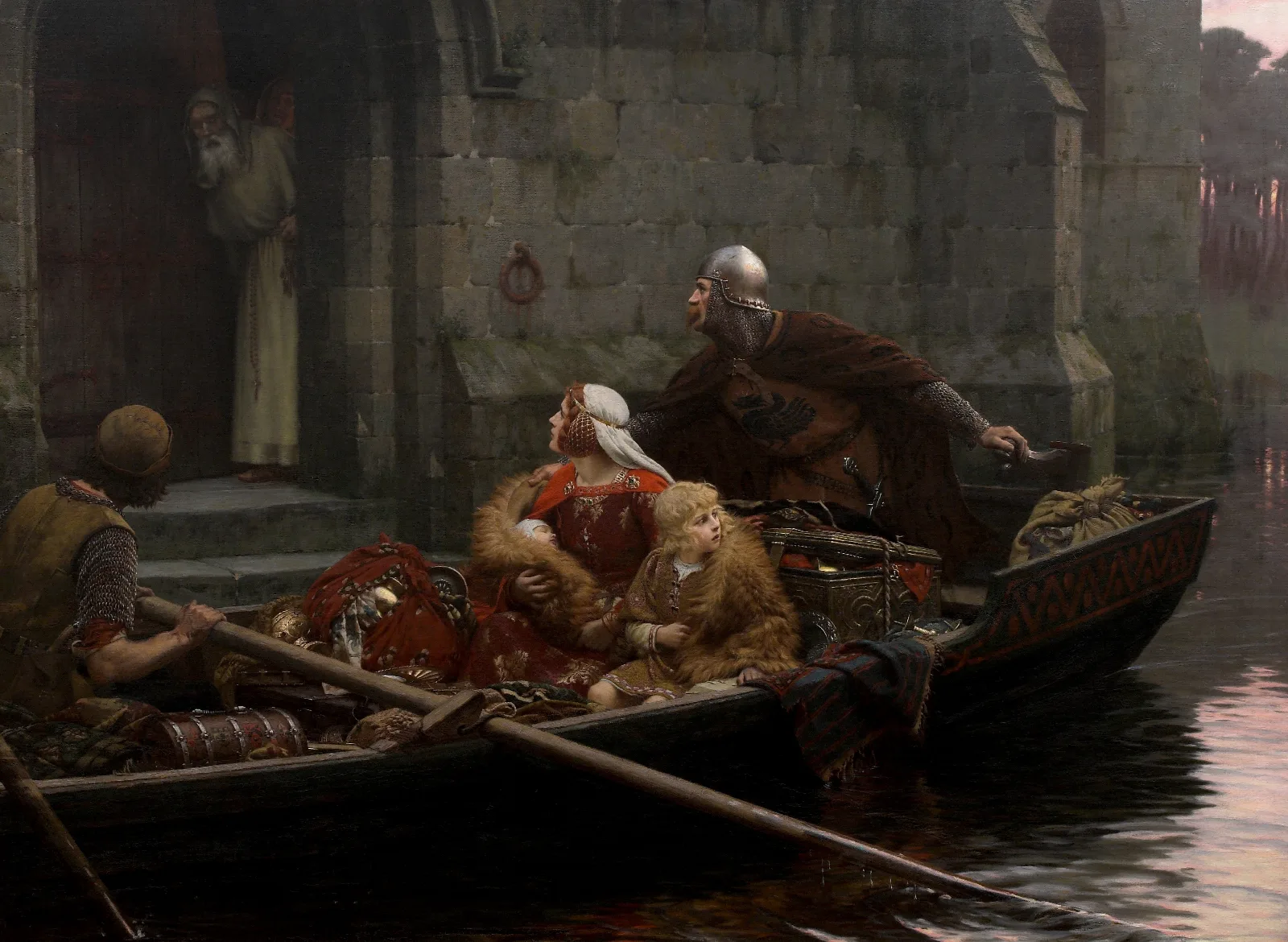 In Time Of Peril Wall Art by Edmund Blair Leighton - Canvas Print