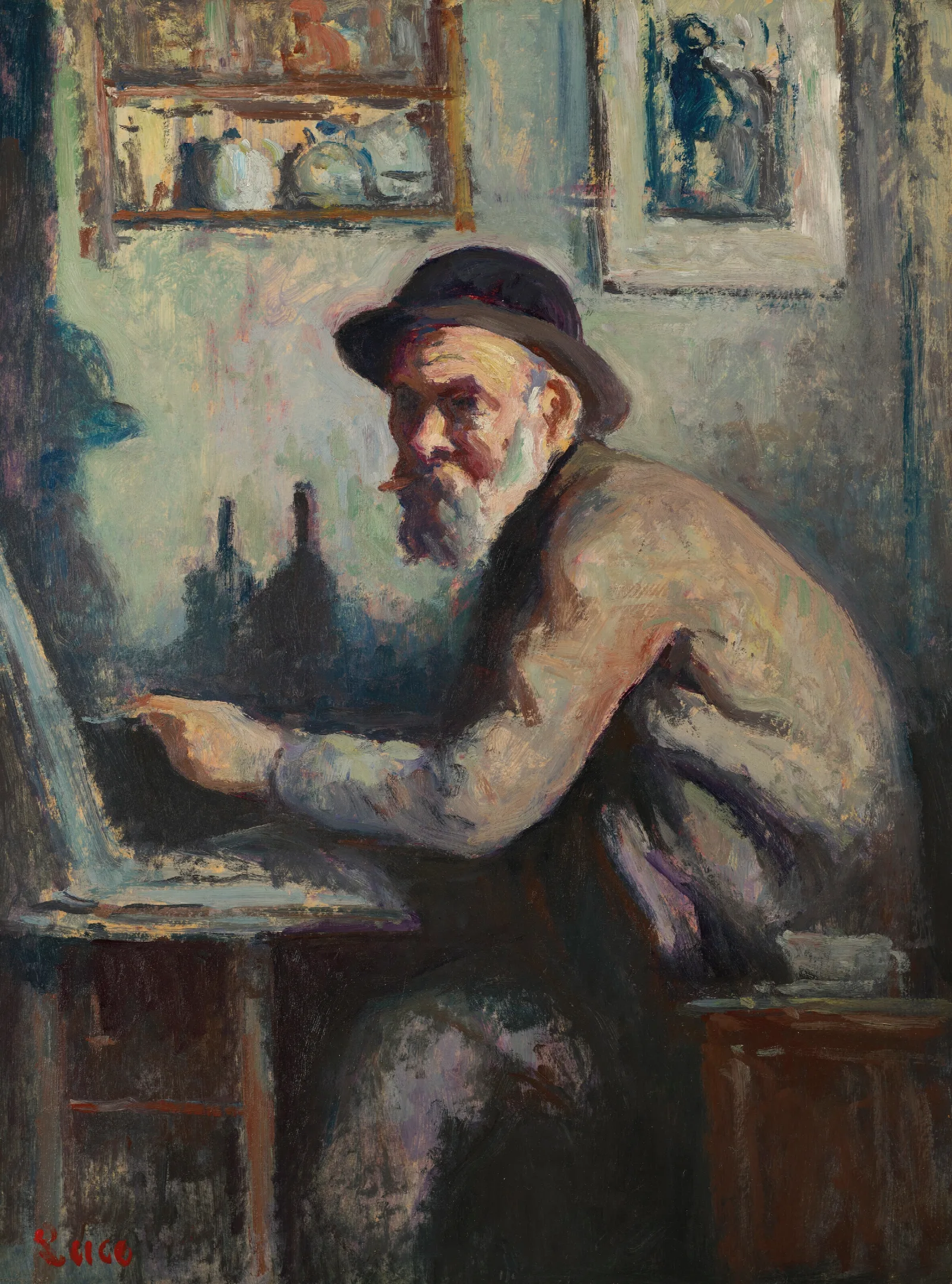 Autoportrait Au Chevalet Wall Art by Maximilien Luce - Canvas Print