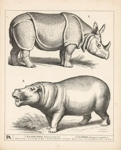 1 Das Indische Nashorn 2 Das Flusspferd