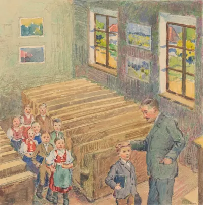 1 Teacher With Children In A Class