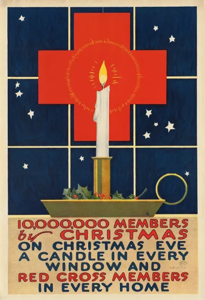 10000000 Members By Christmas On Christmas Eve A Candle In Every Window And Red Cross Members In Every Home
