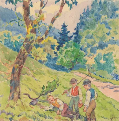 12 Three Men At The Edge Of The Woods