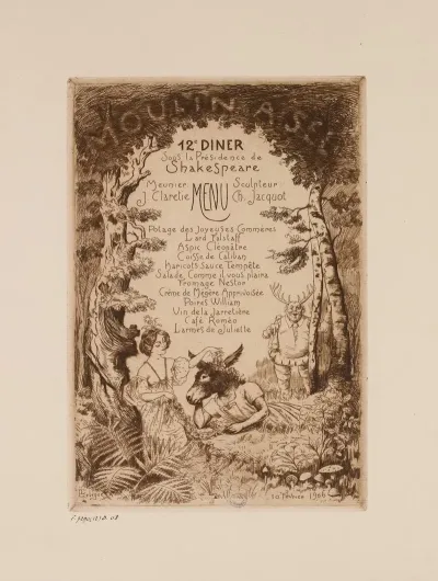 12e Diner Du Moulin A Sel Le 10 Fevrier 1906 Sous La Presidence De Shakespeare