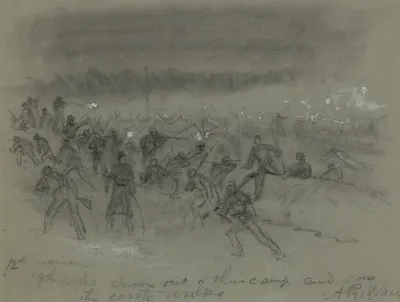 12th Maine 19th Corps Driven Out Of Their Camp And Over The Earth Works