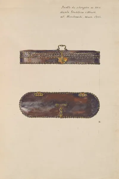 17th Century Groblicz Violin Box From The Collection Of Mr Moszkowski Of Warsaw In 1922 General Side And Top Views
