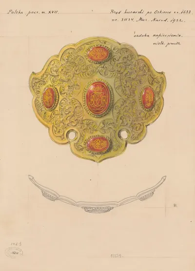 17th Century Hussar Tack In The Collection Of The National Museum In Warsaw In 1922 Front And Side View Of The Breast Strap