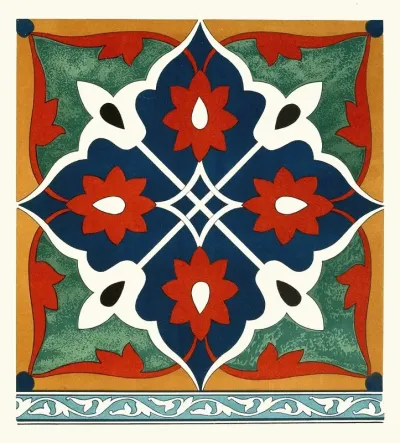 18 Plates Of Ornamental Tiles From The Afghan Boundary Commission Pl 08