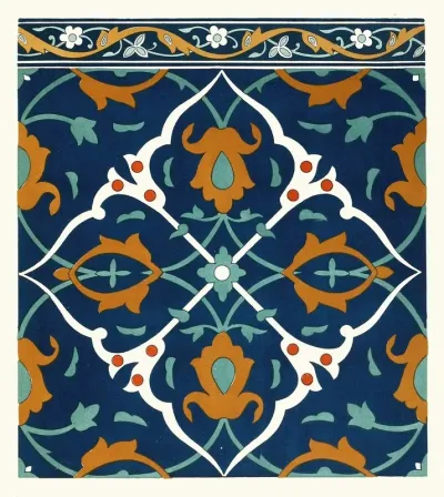 18 Plates Of Ornamental Tiles From The Afghan Boundary Commission Pl 12