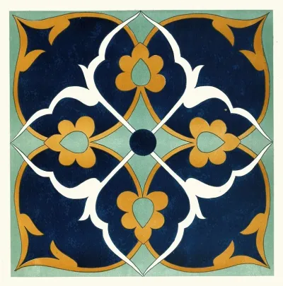 18 Plates Of Ornamental Tiles From The Afghan Boundary Commission Pl 13
