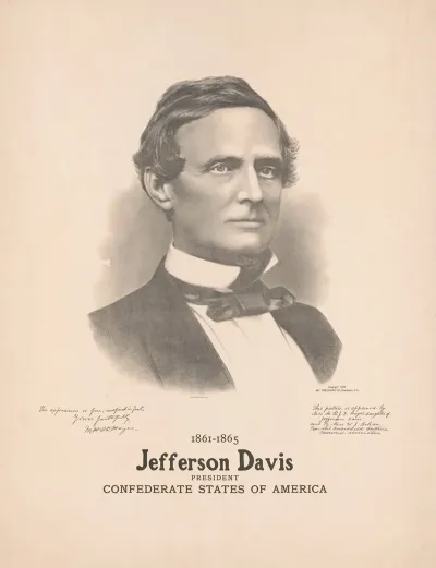 1861 1865 Jefferson Davis President Confederate States Of America
