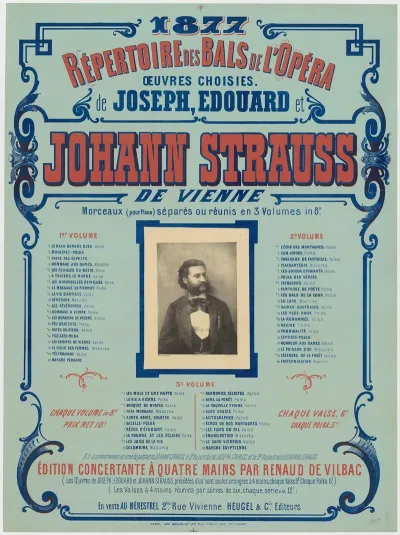 1877 Repertoire Des Bals De Lopera Oeuvres Choisies De Joseph Edouard Et Johann Strauss De Vienne