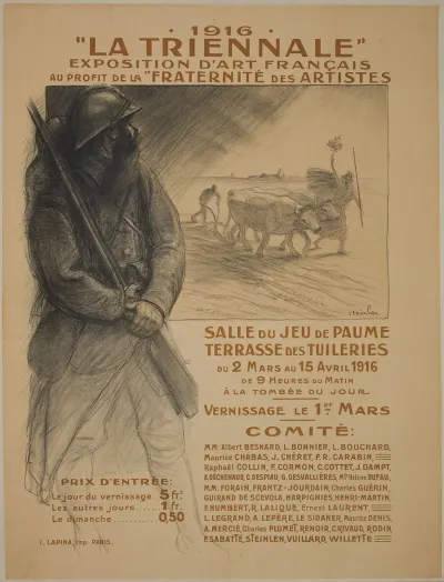1916 La Triennale Exposition Dart Francais Au Profit De La Fraternite Des Artistes