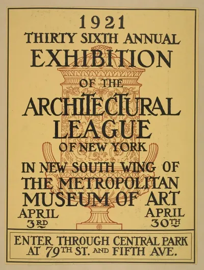 1921 Thirty Sixth Annual Exhibition Of The Architectural League Of New York