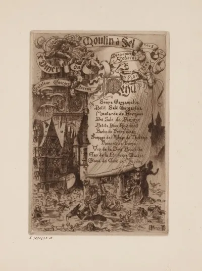 1er Diner Du Moulin A Sel Le 7 Mai 1904 Sous La Presidence De Rabelais
