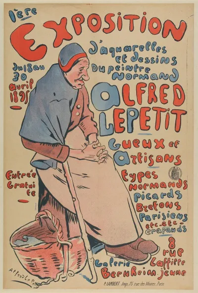 1ere Exposition Daquarelles Et Dessins Du Peintre Normand Alfred Lepetit Gueux Et Artisans