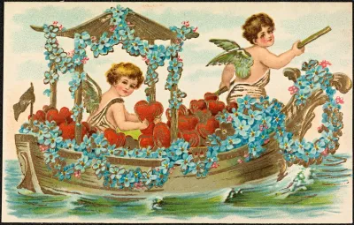 2 Cupids In Boat