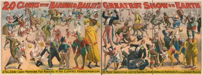 20 Clowns With Barnum Baileys Greatest Show On Earth
