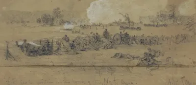 2nd Corps Batteries In Position On The Bank Of The North Anna 2nd Maine Battery