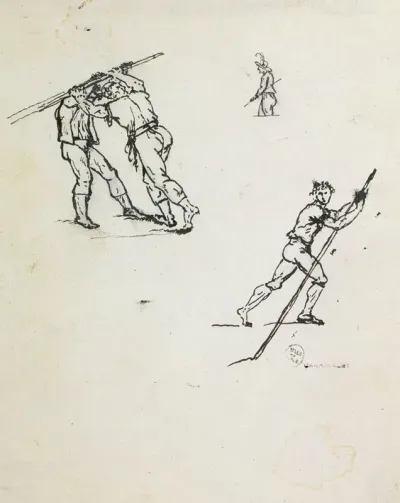 3 Croquis De Rameurs