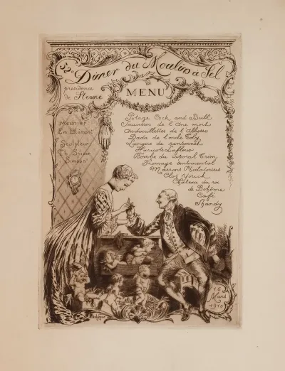 32e Diner Du Moulin A Sel Le 16 Mars 1909 Sous La Presidence De Sterne