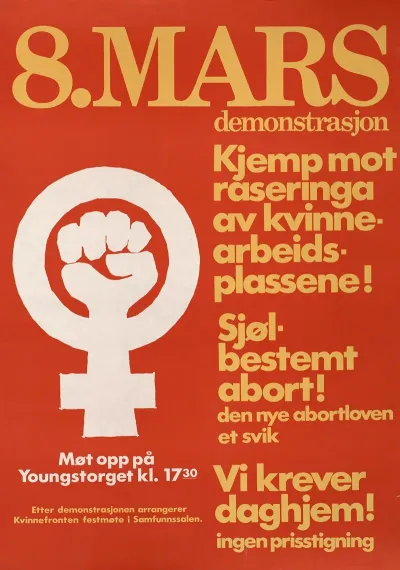 8 Mars Demonstrasjon Kjemp Mot Raseringa Av Kvinnearbeidsplassene