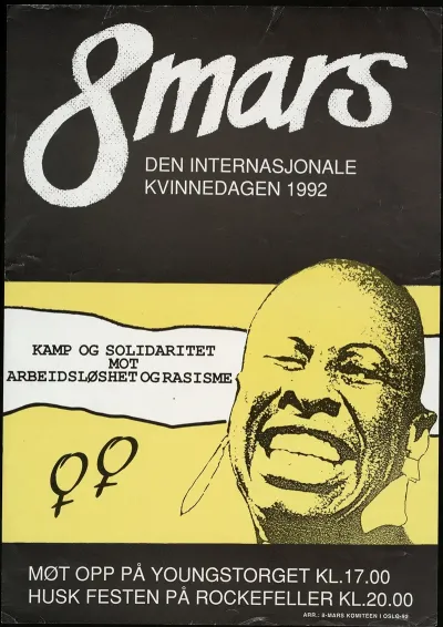 8 Mars Den Internasjonale Kvinnedagen 1992 Kamp Og Solidaritet Mot Arbeidsloshet Og Rasisme