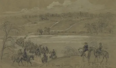 8th Penn Cavalry Crossing At Elys Ford Before Battle Of Chancellorsville