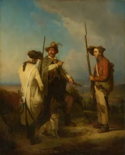 A Baden Irregular With His Two Orderlies